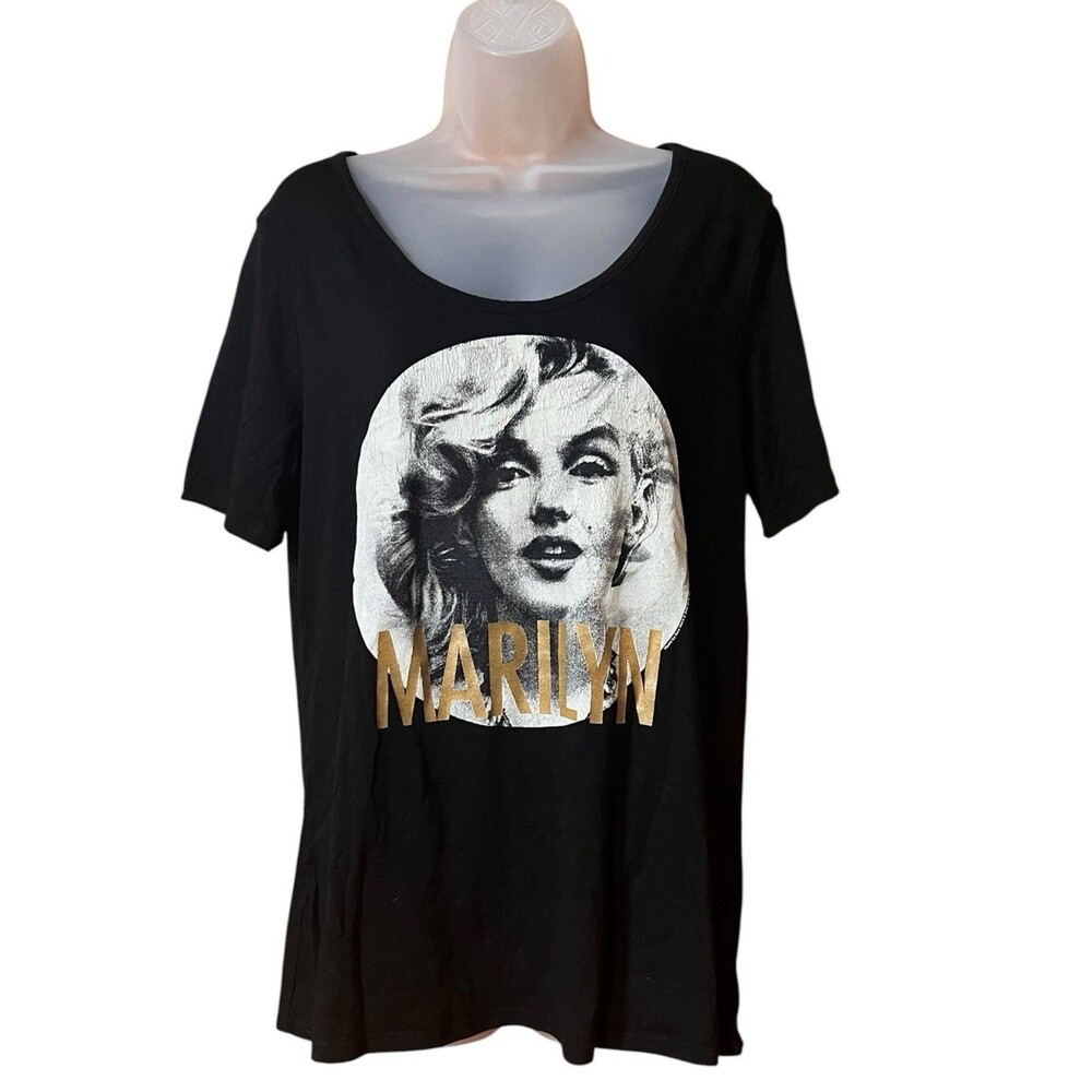 Women's Black Marilyn Monroe T Shirt Old Navy Collectabilitees Sz Large